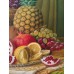 Картина "Натюрморт с разломанными гранатом и фруктами"